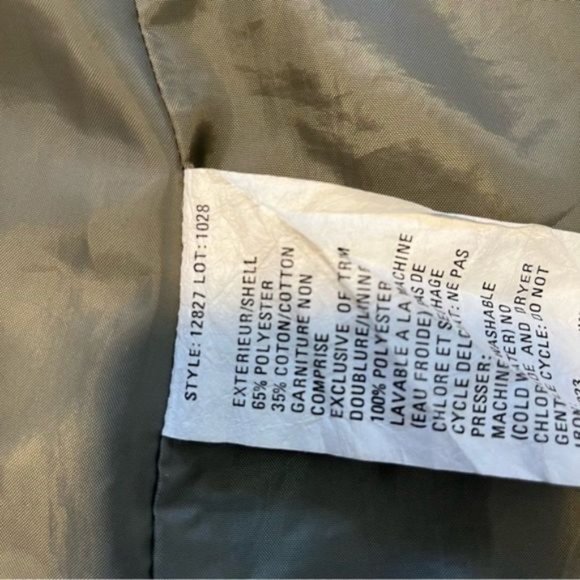 Vintage double breasted Army Green cotton blend long trench coat for spring. - Picture 9 of 12